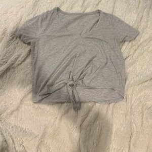Grey lululemon tie crop T-shirt